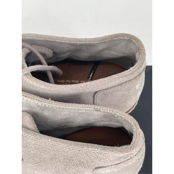 Tom's Wedge Boots Women's Size 9.5 Gray Suede Lace‎ Up Bootie Shoes - Picture 10 of 13